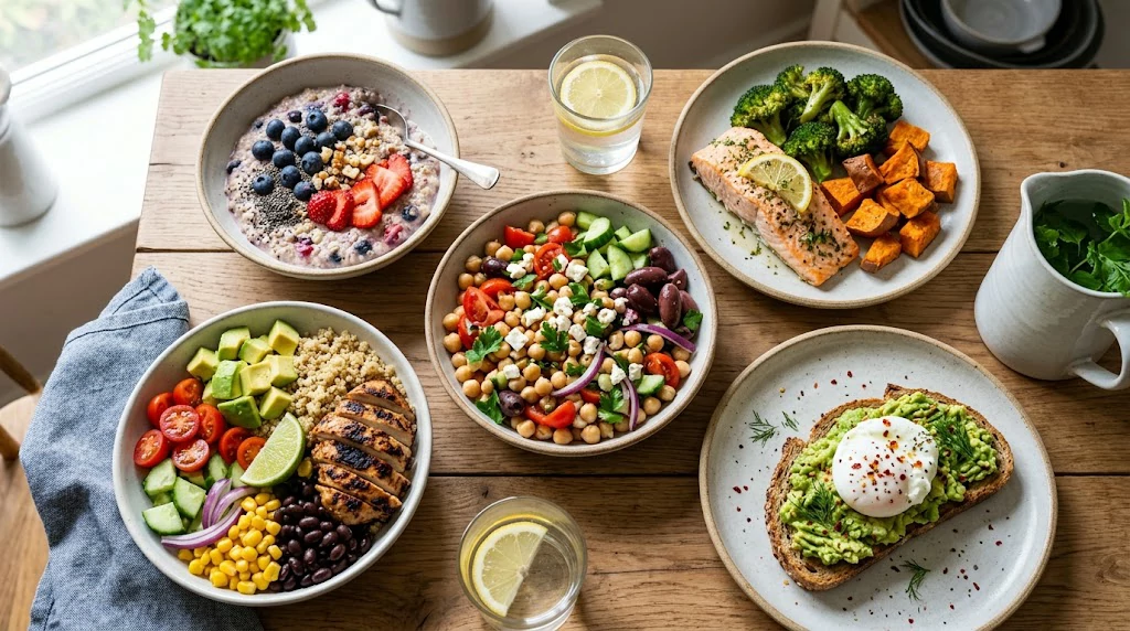 10 healthy recipes with oats chicken quinoa salmon and vegetables