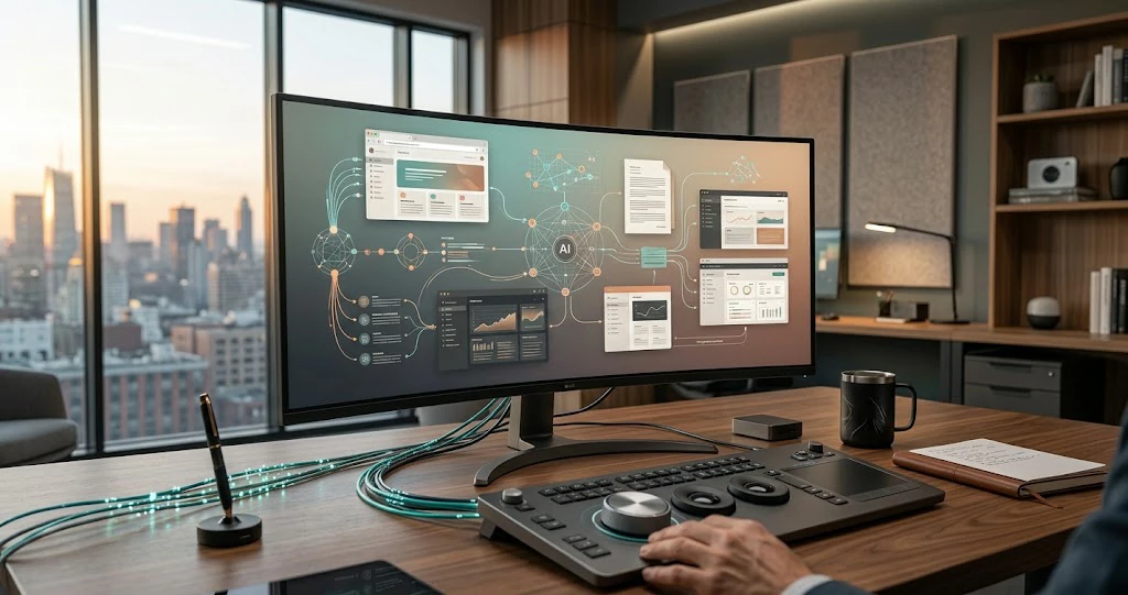 AI agents completing an automated digital workflow
