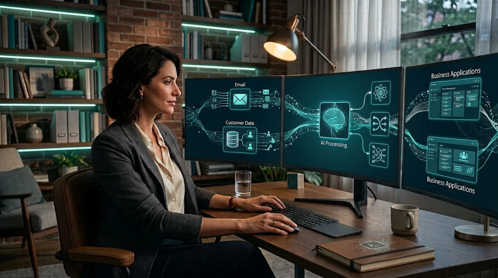AI automation connecting business workflows