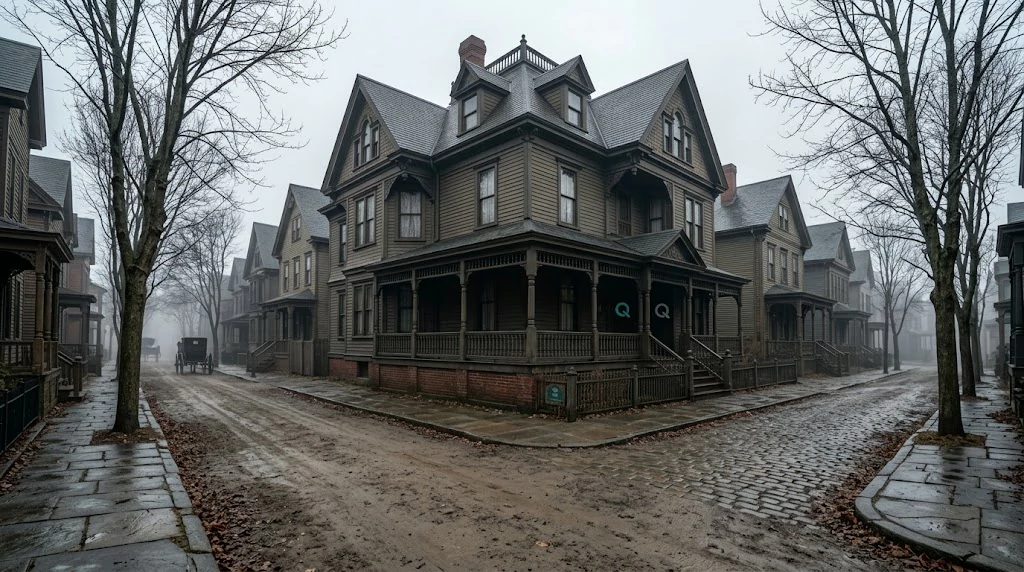 Historic Victorian home representing the Fall River Borden murder case