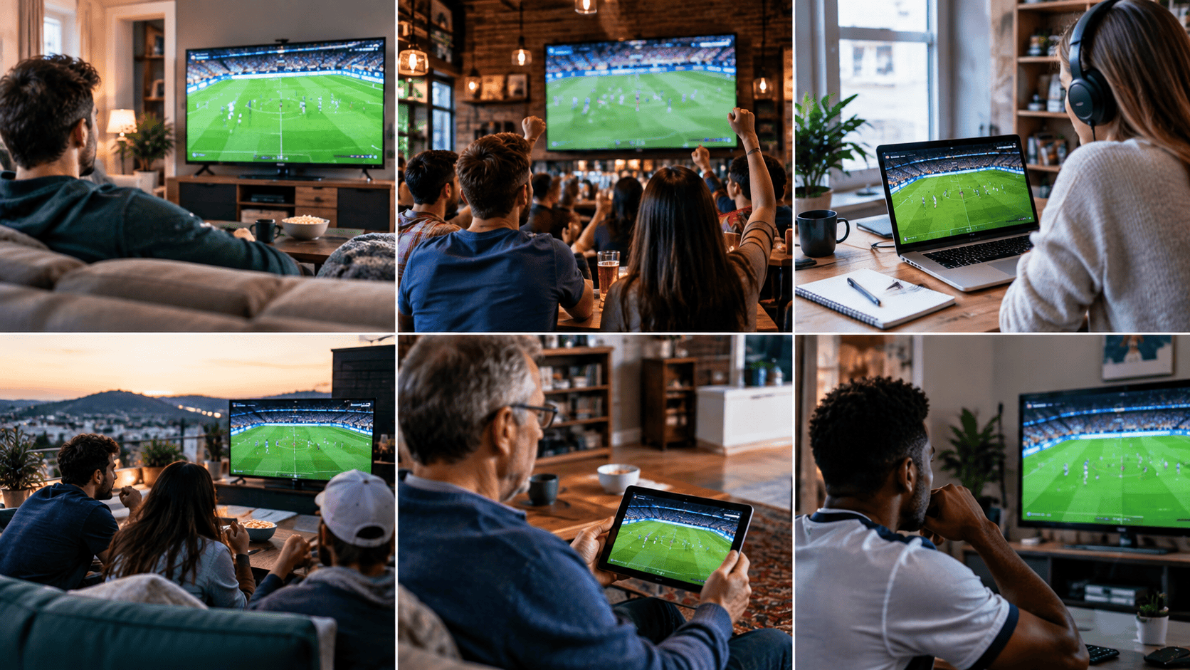 Sports fans around the world watching games on digital platforms