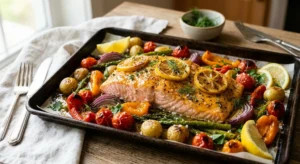 Honey Lemon Salmon Tray Bake – Easy & Healthy!