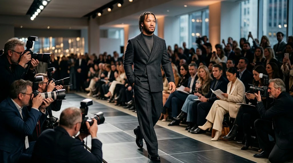 Jalen Brunson at a New York fashion event
