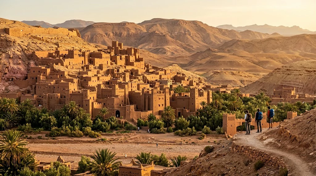 Ouarzazate Morocco traditional kasbah and desert landscape