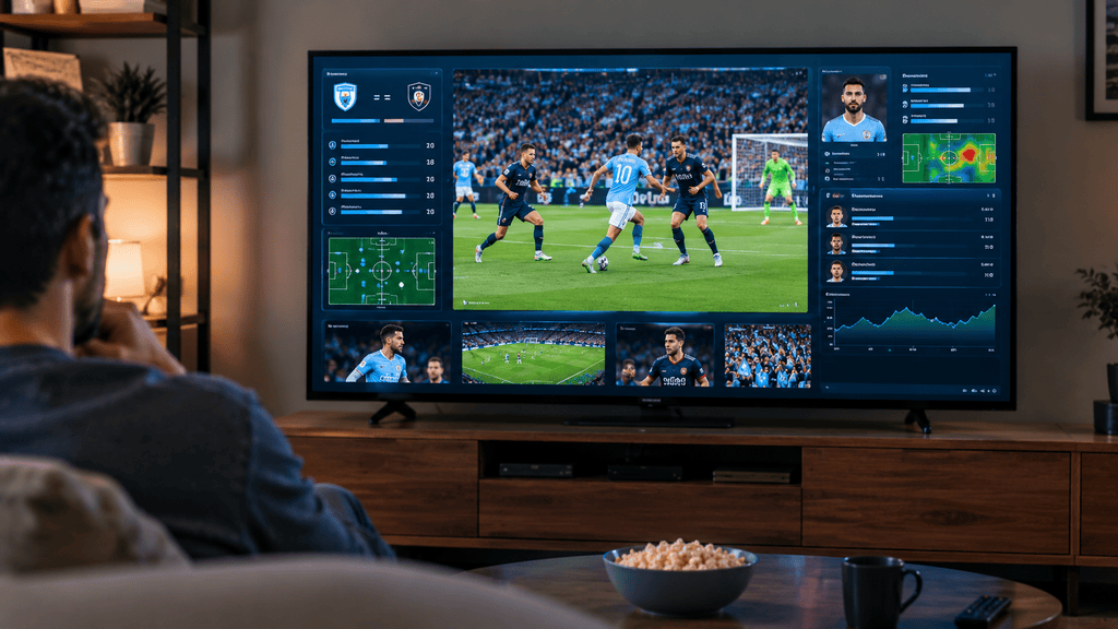 Live sports broadcast with real-time statistics