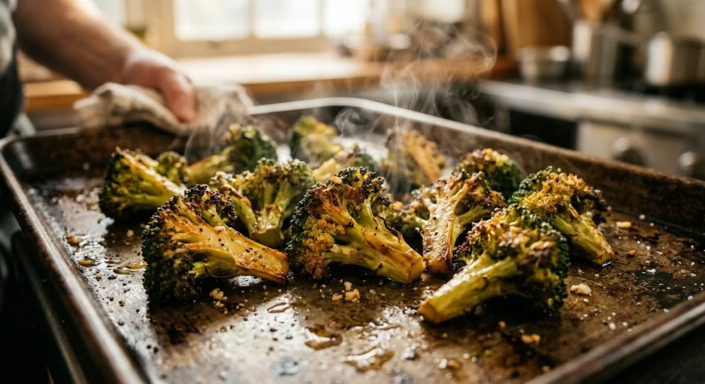 Homemade basil vinaigrette dressing for broccoli salad