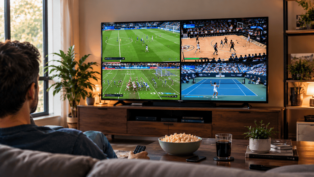 Multiview showing several live sports games on one screen