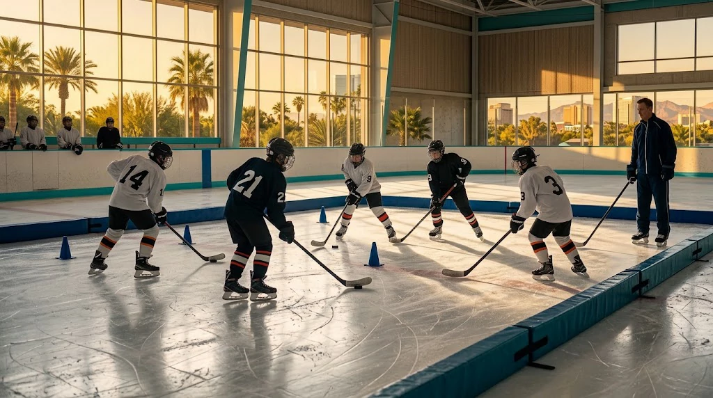 Ice hockey rink in a warm-weather American Sun Belt city