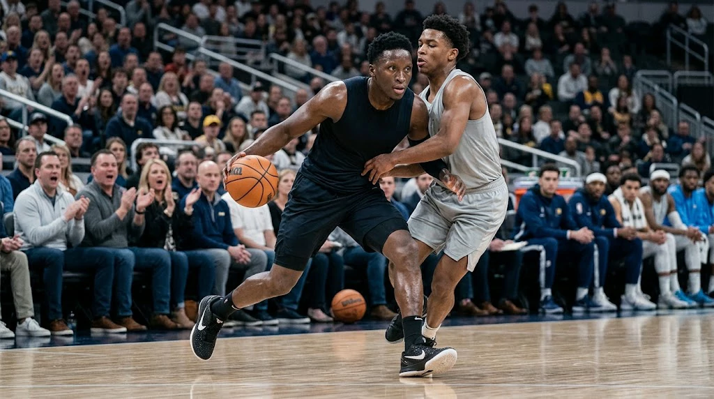 Veteran professional guard playing competitive basketball during his attempt to return to the NBA